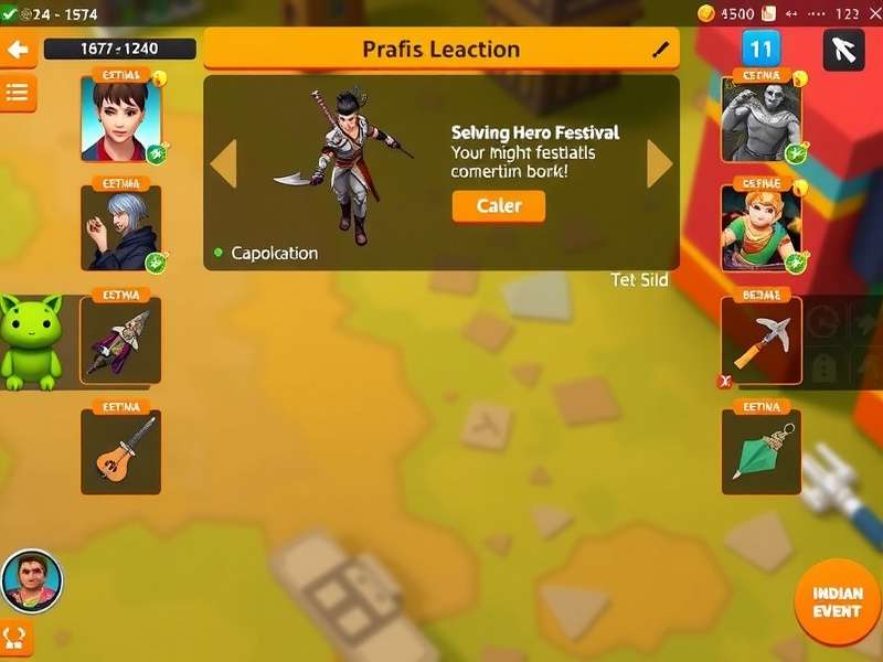 Mighty Hero Quest gameplay screenshot showing character selection and combat